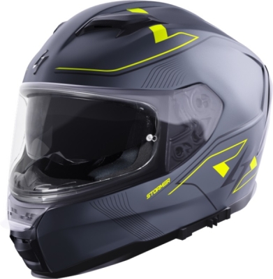 Integrální helma STORMER 408-E01-C01-10 ZS-1001 TAKEN grey, neon, yellow, metal matt L