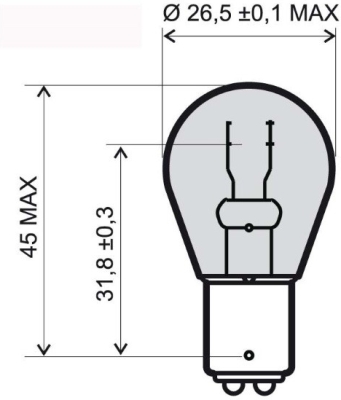 Žárovka RMS 246510375 12V 21/5W, BAY15D červená