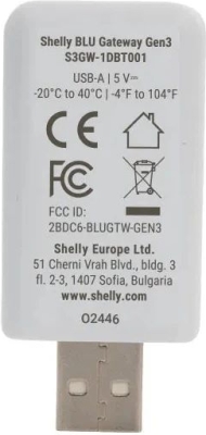 Shelly BLU Gateway Gen3 - Bluetooth brána s Wi-Fi ve formě USB-A klíče
