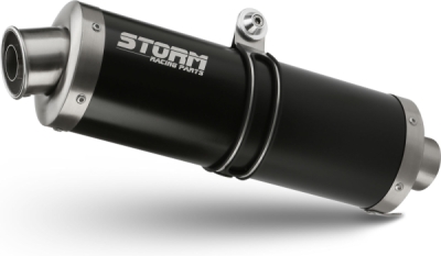 Koncovka výfuku STORM OVAL 74.S.049.LX2B Černá ocel