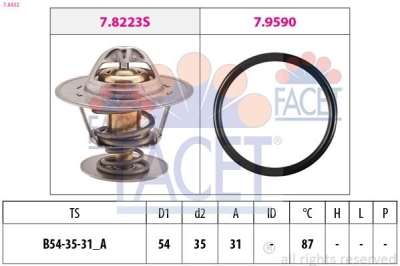 Termostat, chladivo FACET 7.8432