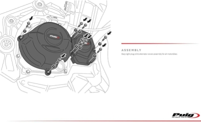 Ochranné kryty motoru PUIG 22608N černý included 3 covers