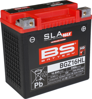 Továrně aktivovaná motocyklová baterie BS-BATTERY BGZ16HL SLA MAX