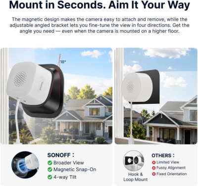 SONOFF CAM-S3W WiFi 3MP chytrá kamera na okno