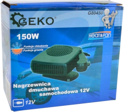 Topení do auta s ventilátorem 12V, 150W, GEKO G80450