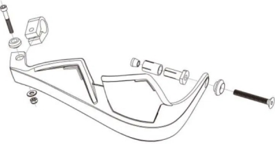 Chrániče páček POLISPORT 8305100028 EVOLUTION INTEGRAL s montážní sadou (O22 mm) modrá Yam98