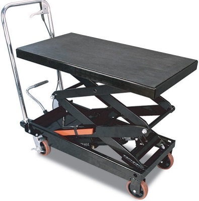 Pojízdný pracovní stůl zdvižný, nosnost 360 kg, zdvih 1290 mm, s hydraulickým systémem