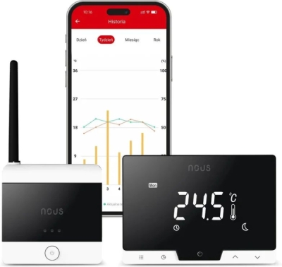 NOUS H6 WiFi Chytrý Bezdrátový Termostat pro Kotel (sada)