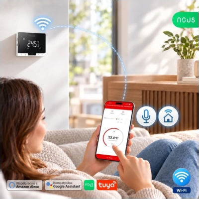 NOUS H6 WiFi Chytrý Bezdrátový Termostat pro Kotel (sada)
