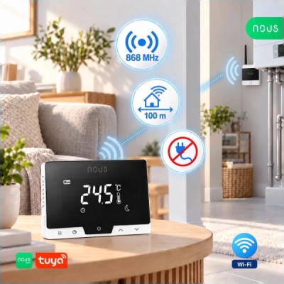 NOUS H6 WiFi Chytrý Bezdrátový Termostat pro Kotel (sada)