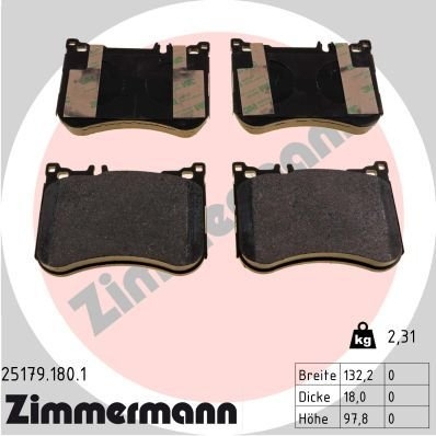 Sada brzdových doštičiek, kotúčová brzda ZIMMERMANN 25179.180.1 - bazar