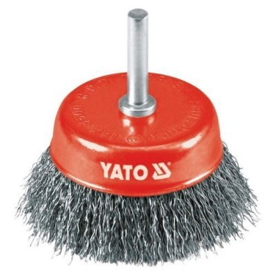 Yato Kartáč drátěný čelní s nástavcem do vrtačky 75 mm INOX