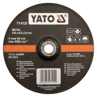 Yato Kotouč na broušení kovu 125x8,0