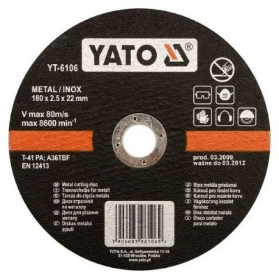 Yato Kotouč na kov 180 x 22 x 1,5 mm INOX