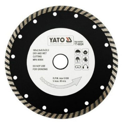 Yato Kotouč diamantový 180 x 22,2 x 2,8 mm turbo