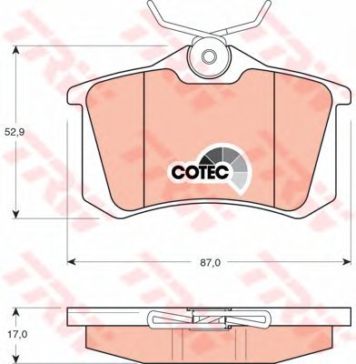 Brzdové destičky TRW GDB1330 Cotec, sada zadní