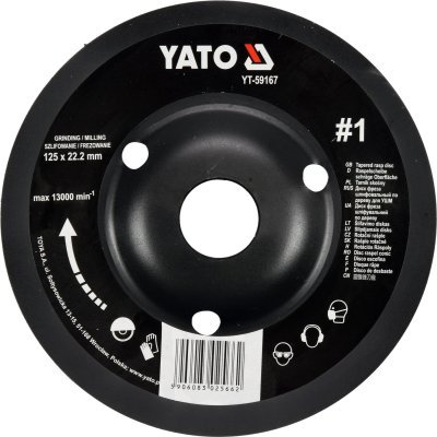 Rotační rašple úhlová hrubá 125 mm typ 1 Yato YT-59167