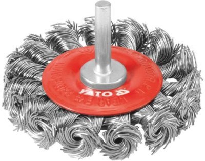 Kartáč drátěný okružní s nástavcem do vrtačky 75 mm Yato YT-4759