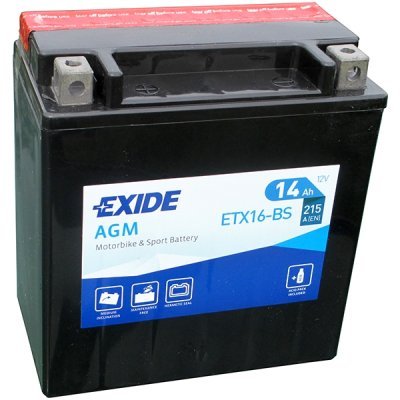 Motobaterie Exide Bike AGM 12V, 14Ah, ETX16-BS