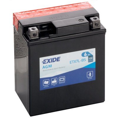 Motobaterie Exide Bike AGM 12V, 6Ah, ETX7L-BS