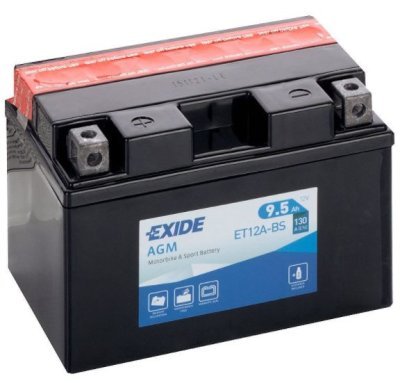 Motobaterie Exide Bike AGM 12V, 9.5Ah, ET12A-BS