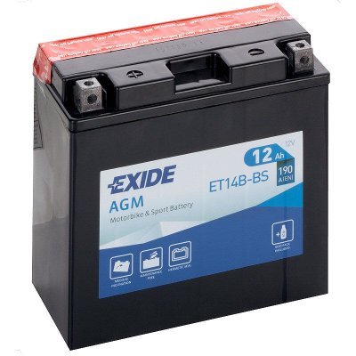 Motobaterie Exide Bike AGM 12V, 12Ah, ET14B-BS