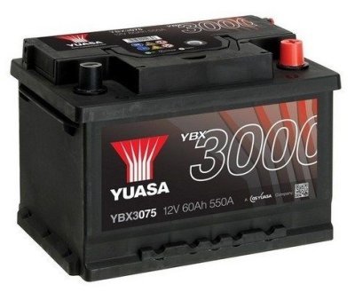 Autobaterie Yuasa YBX3000 SMF 12V, 60Ah, 550A, YBX3075