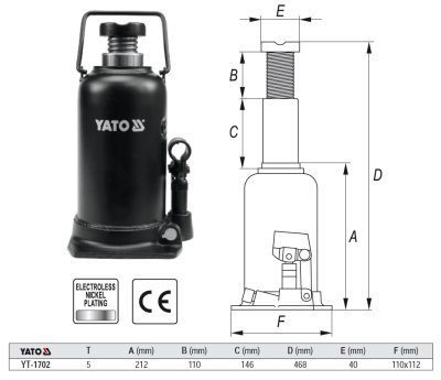 Zvedák hydraulický Yato 5t