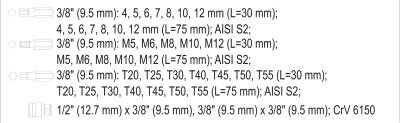 Sada bitů YATO imbus torx spline 40 kusů
