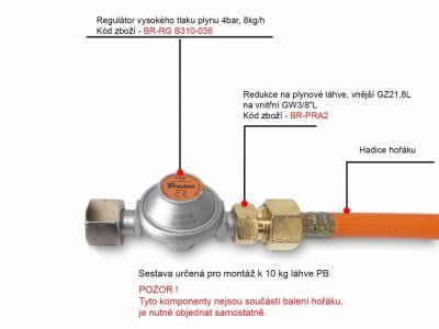 Dvojitý plynový hořák PB + hadice MAR-POL M78392