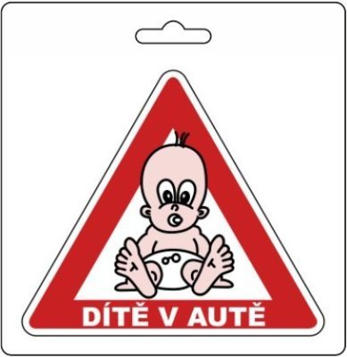 Samolepka DÍTĚ V AUTĚ (105 x 120 mm)