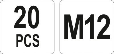 Nýtovací matice ocelová M12, 20ks Yato YT-36476