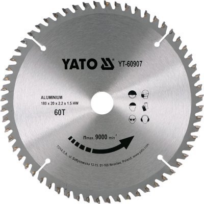 Kotúč na hliník 180 x 20 mm 60z Yato YT-60907