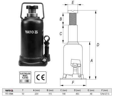 Zvedák hydraulický Yato 10t