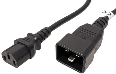 PREMIUMCORD Kabel síťový propojovací 230V 10A 2m, konektory IEC 320 C13 - IEC 320 C20