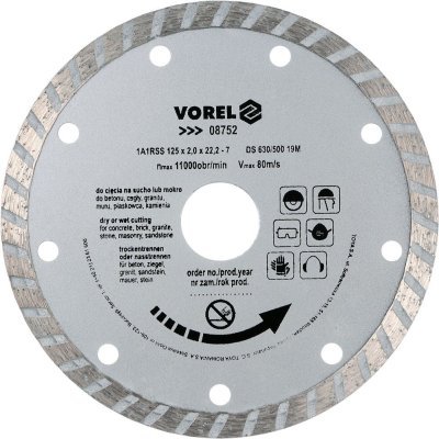 Vorel kotouč diamantový 125 x 22,2 x 2,0 mm turbo TO-08752