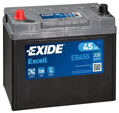 Autobaterie Exide Excell 12V, 45Ah, 330A, EB455