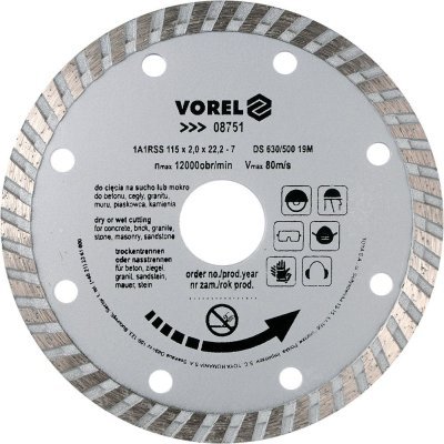 Vorel kotouč diamantový 115 x 22,2 x 2,0 mm turbo TO-08751