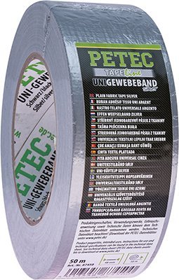 PETEC Tkaninová páska UNI stříbrná 50m x 48mm
