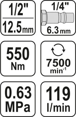 YATO rázový utahovák 550Nm
