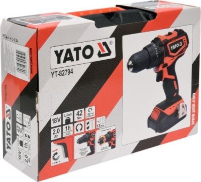 YATO akumulátorová vrtačka s 2Ah baterii
