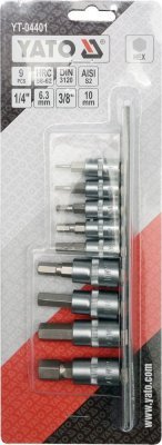 YATO sada bitů imbus 1/4" a 3/8" hex