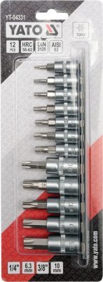 YATO sada bitů imbus 1/4" a 3/8" torx