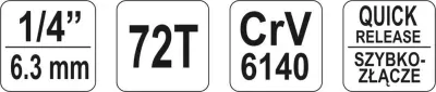 YATO Ráčna 1/4" vyhnutá