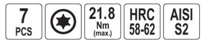 YATO sada bitů torx 7ks