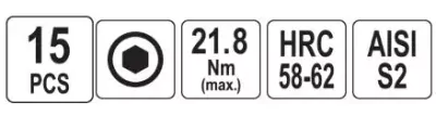 YATO sada bitů imbus 15ks