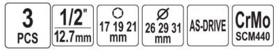 YATO sada klíčů nástrčných 1/2"