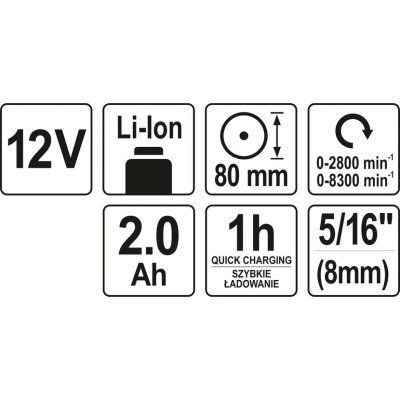YATO akumulátorová leštička dvourychlostní 12V