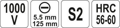 YATO izolovaný šroubovák 1000 V 5,5X125 MM