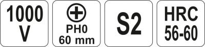 YATO izolovaný šroubovák 1000 V PH0X60 MM